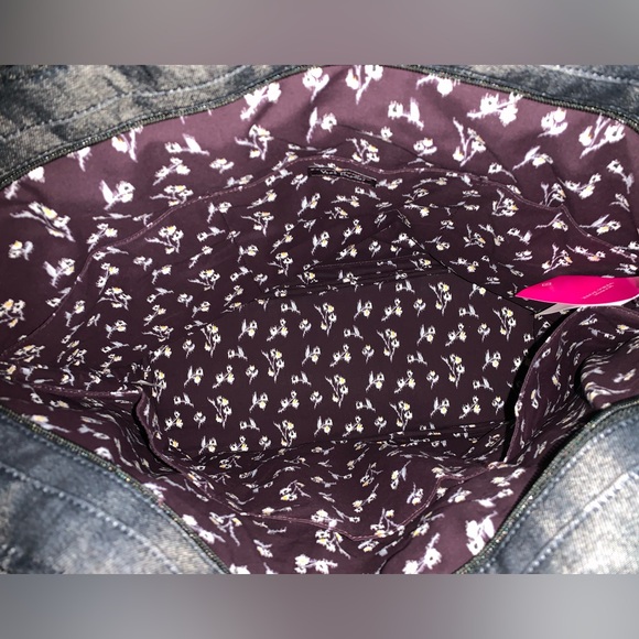 Vera Bradley Patchwork Iconic Vera Tote in Denim Navy New - Picture 6 of 7